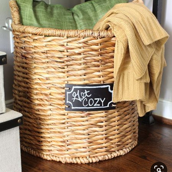 Smith & Hawken Other - Smith & Hawken Rattan Basket w chalkboard Natural